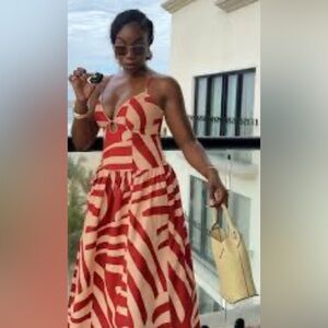 NWT Mon Renn Surreal Midi Dress - Trópico Print, 100% cotton, size S Bloggers